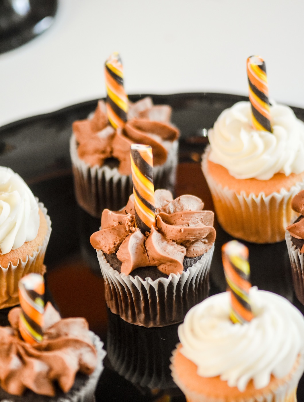 Cupcakes with Candy Sticks Skeleton Halloween Fiesta Mexican Party by Kara's Party Ideas for Oriental Trading Company