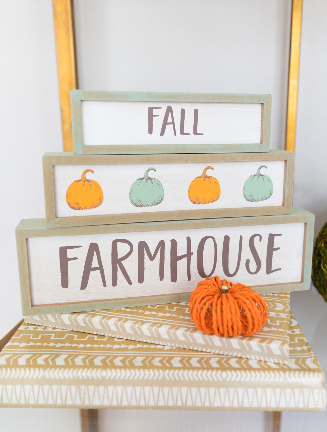 Fall Farmhouse Decorated Bookshelves