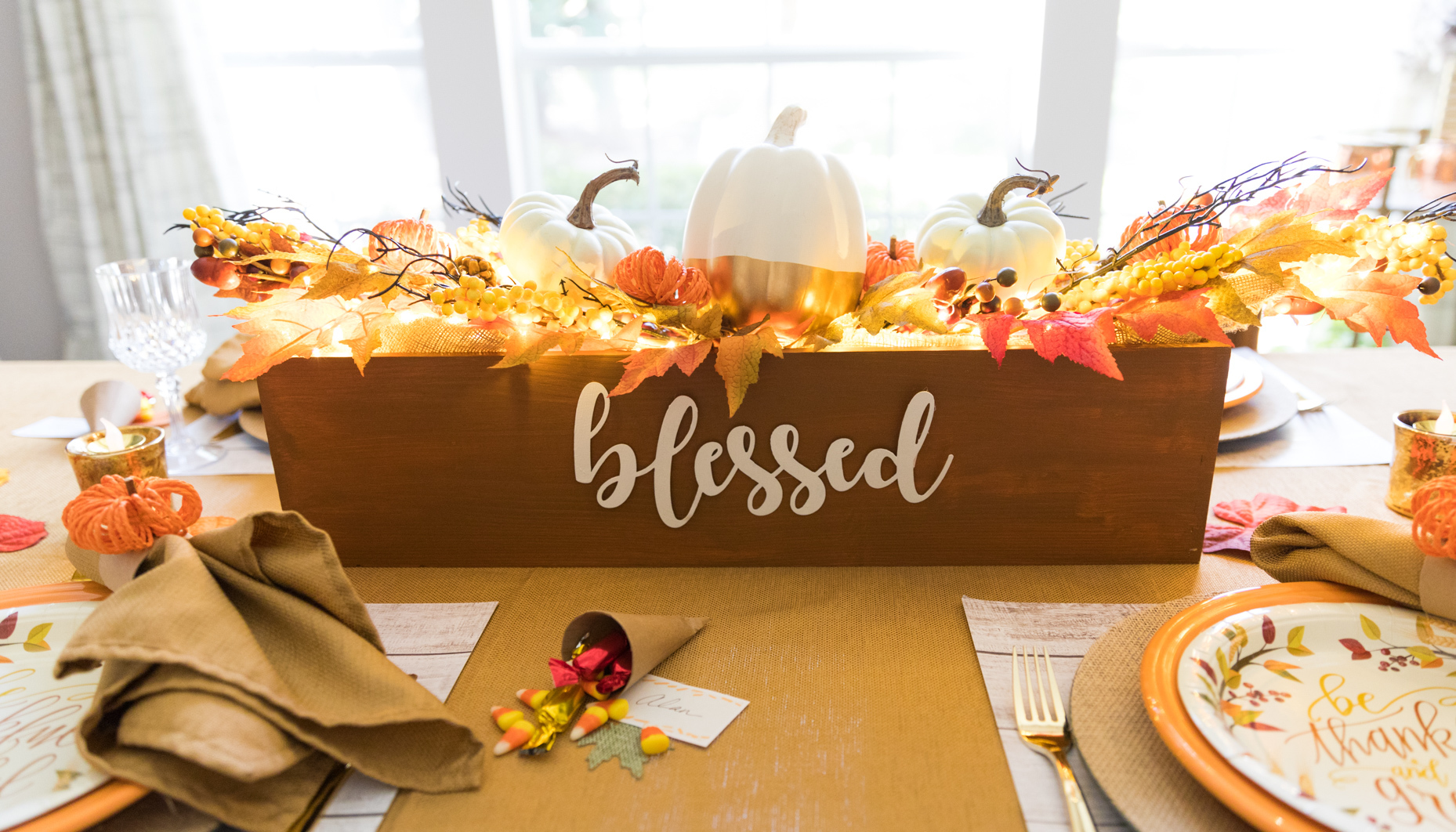 Thankful and Blessed Thanksgiving Table Decor