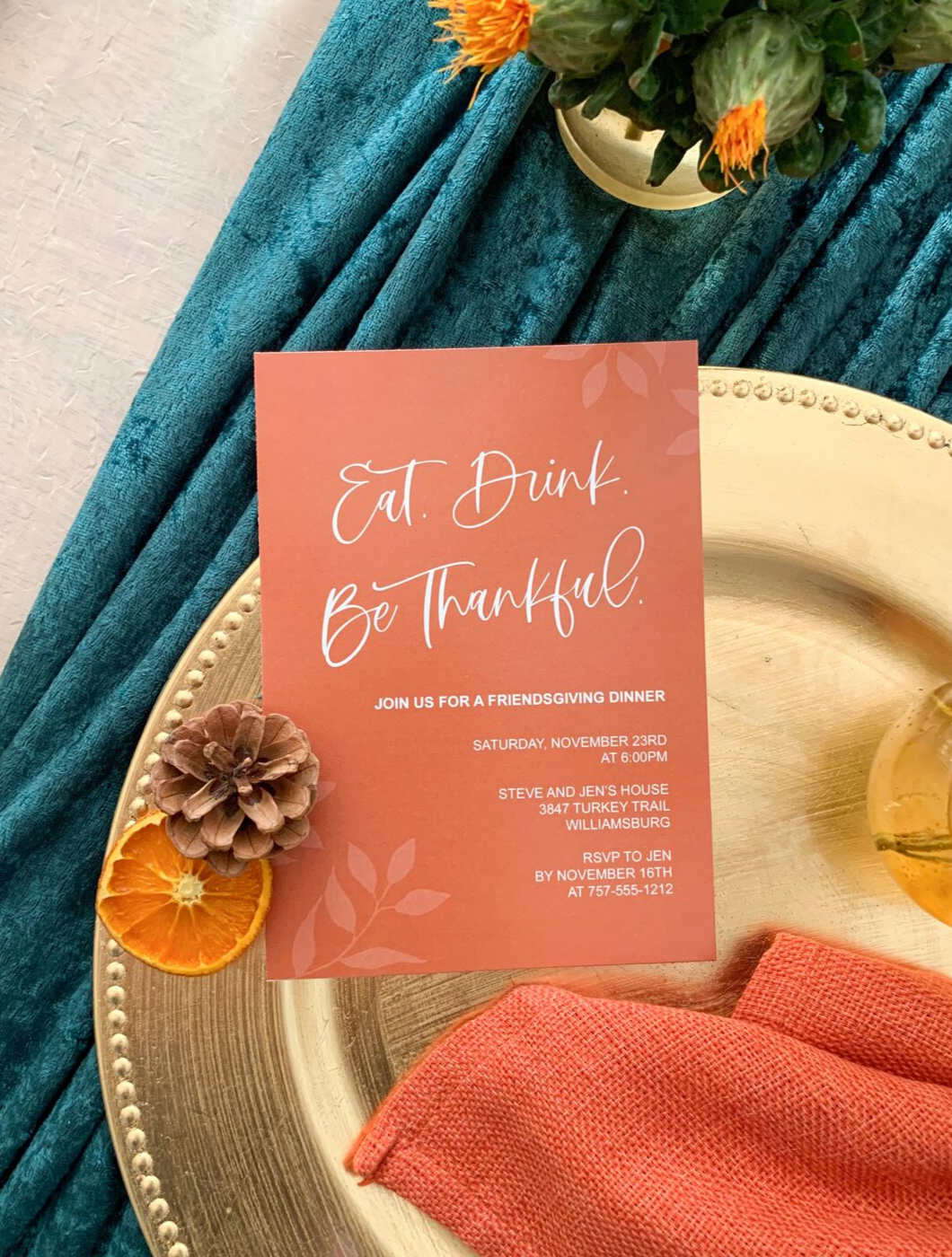 Free printable Modern Thanksgiving Invitations