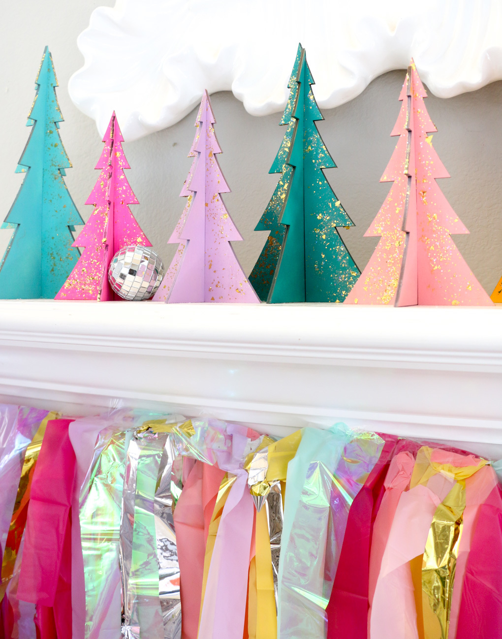 Bright Candy Themed Tree and Mantle