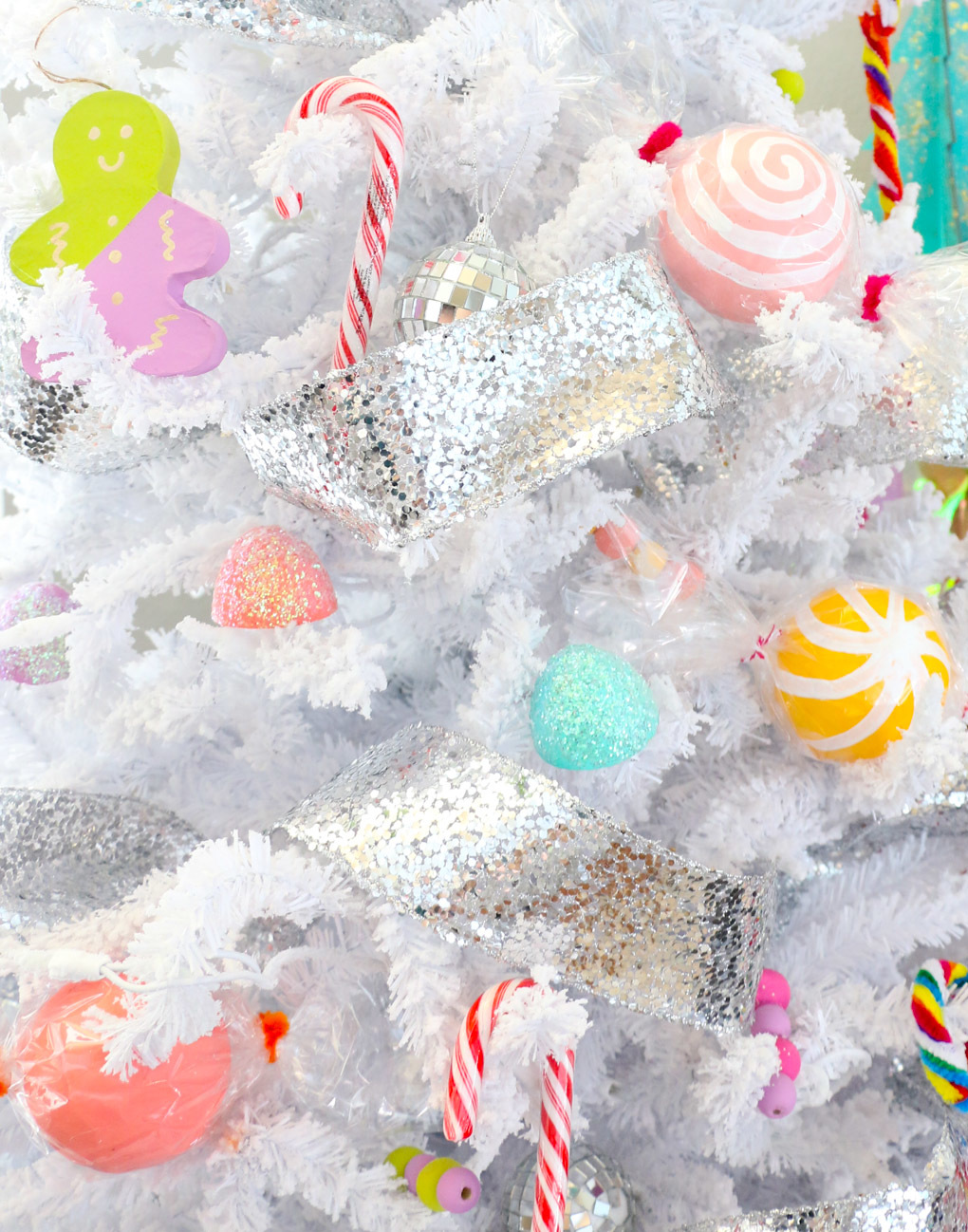 Bright Candy Themed Tree and Mantle