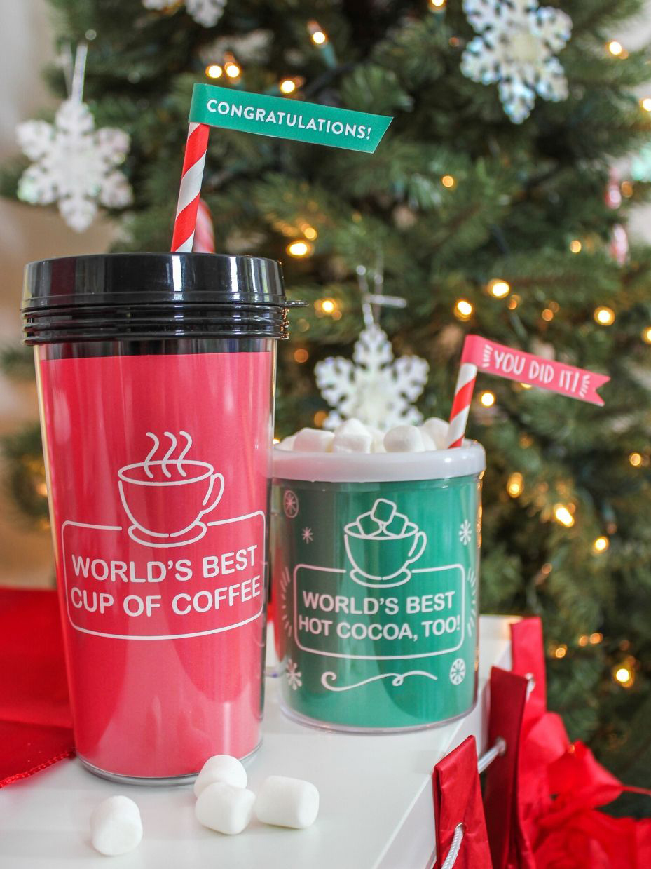 DIY mug and coffee tumbler with printables