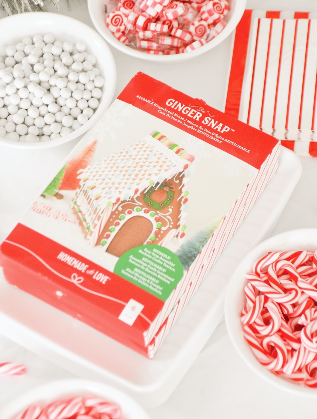 Decorating Kit Gingerbread House Holiday Christmas baby shower table and ideas