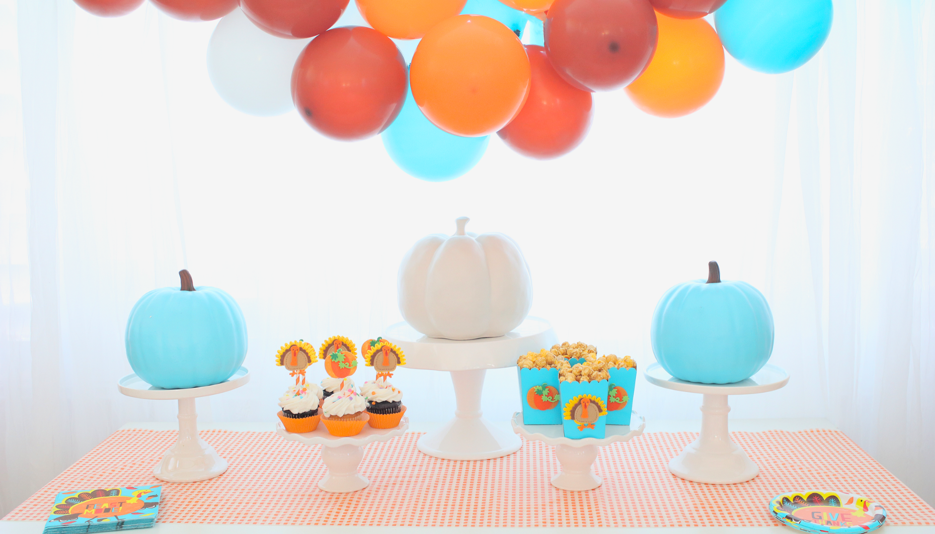 kid's thankgiving party dessert table