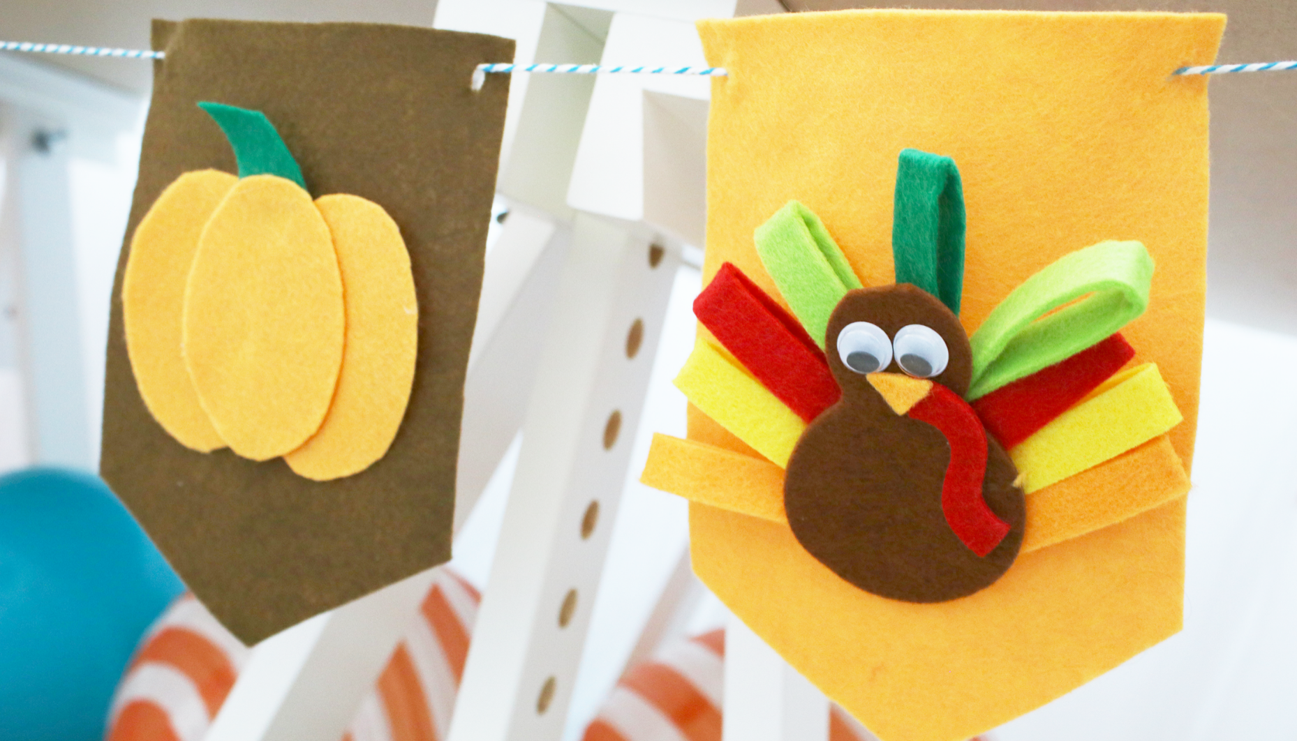 kid's thankgiving party banner