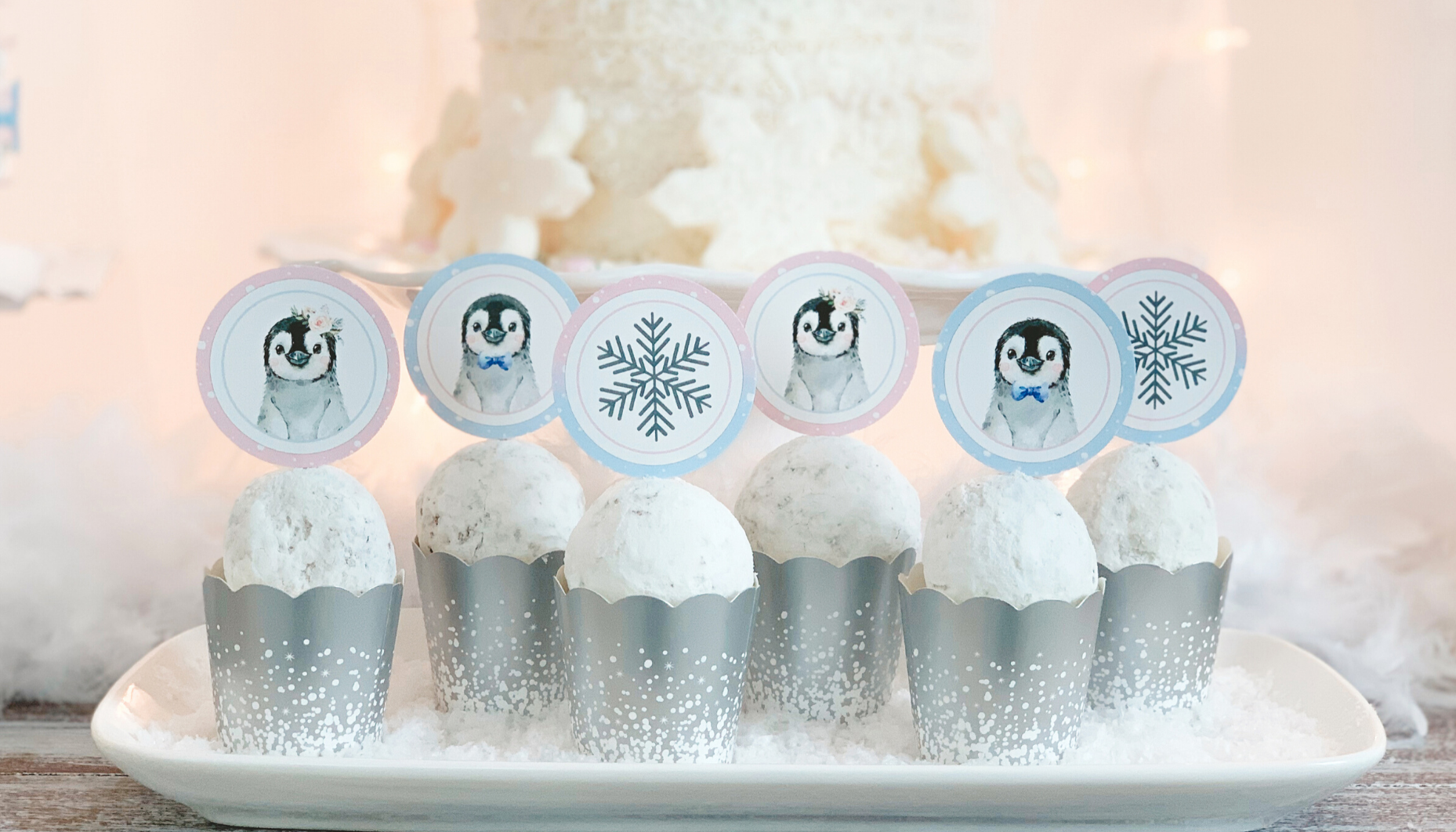 waddle it be penguin gender reveal Free printable cupcake toppers for a penguin gender reveal party.