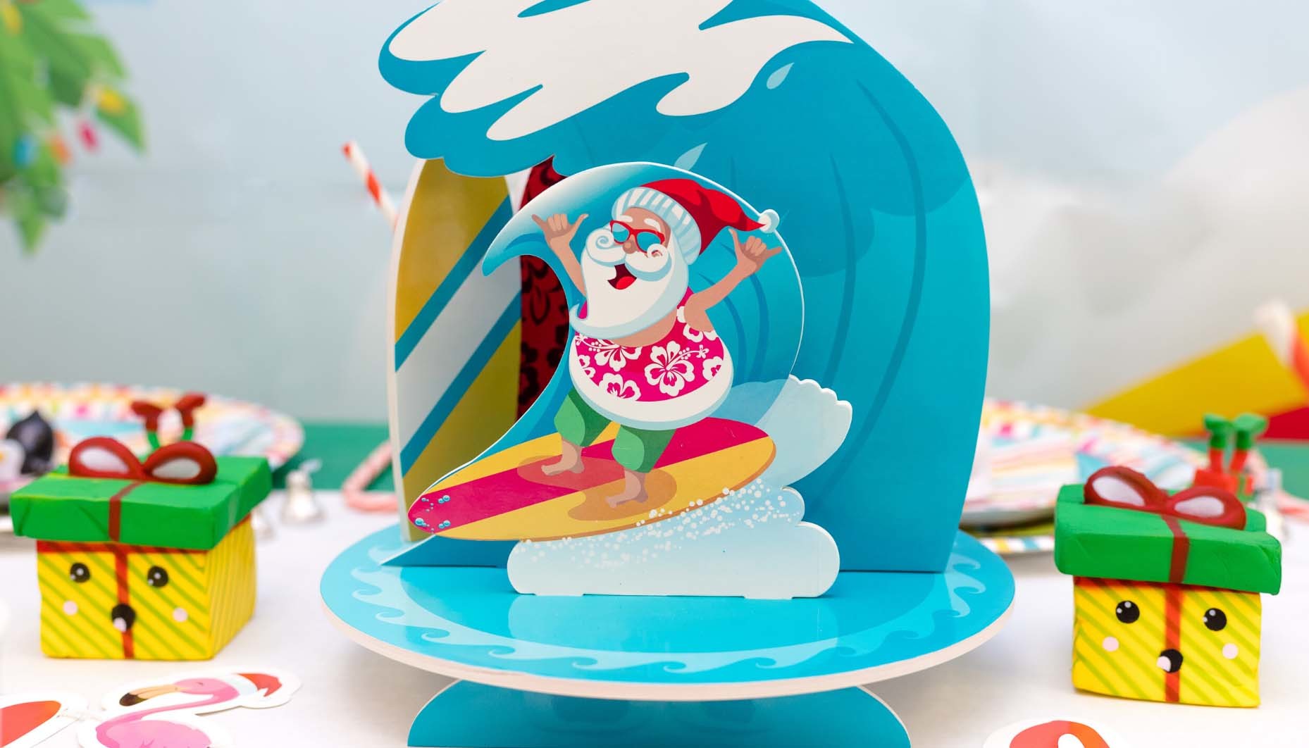 Surfer Santa Centerpiece
