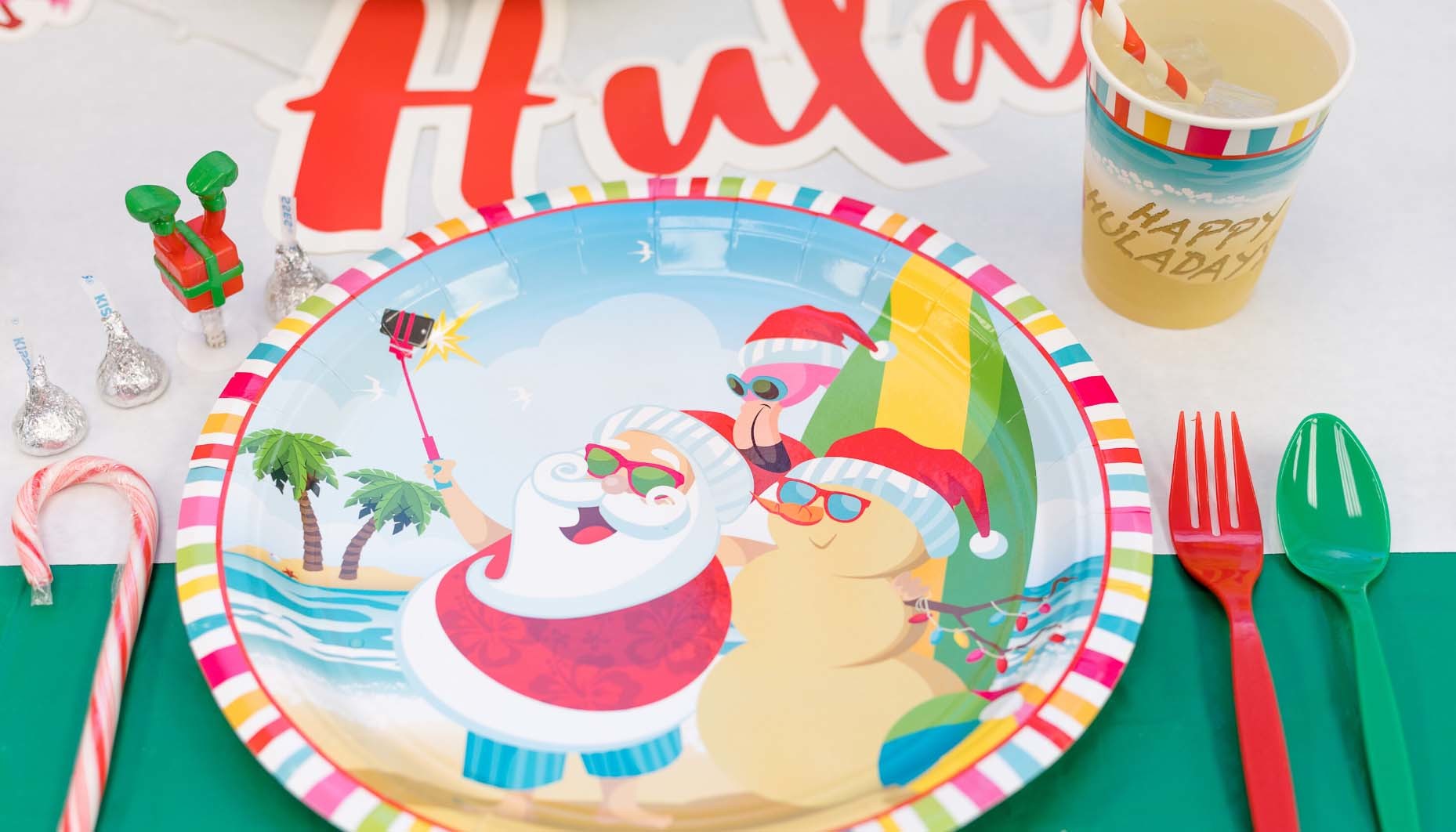 Selfie Santa Luau Dinner Plate