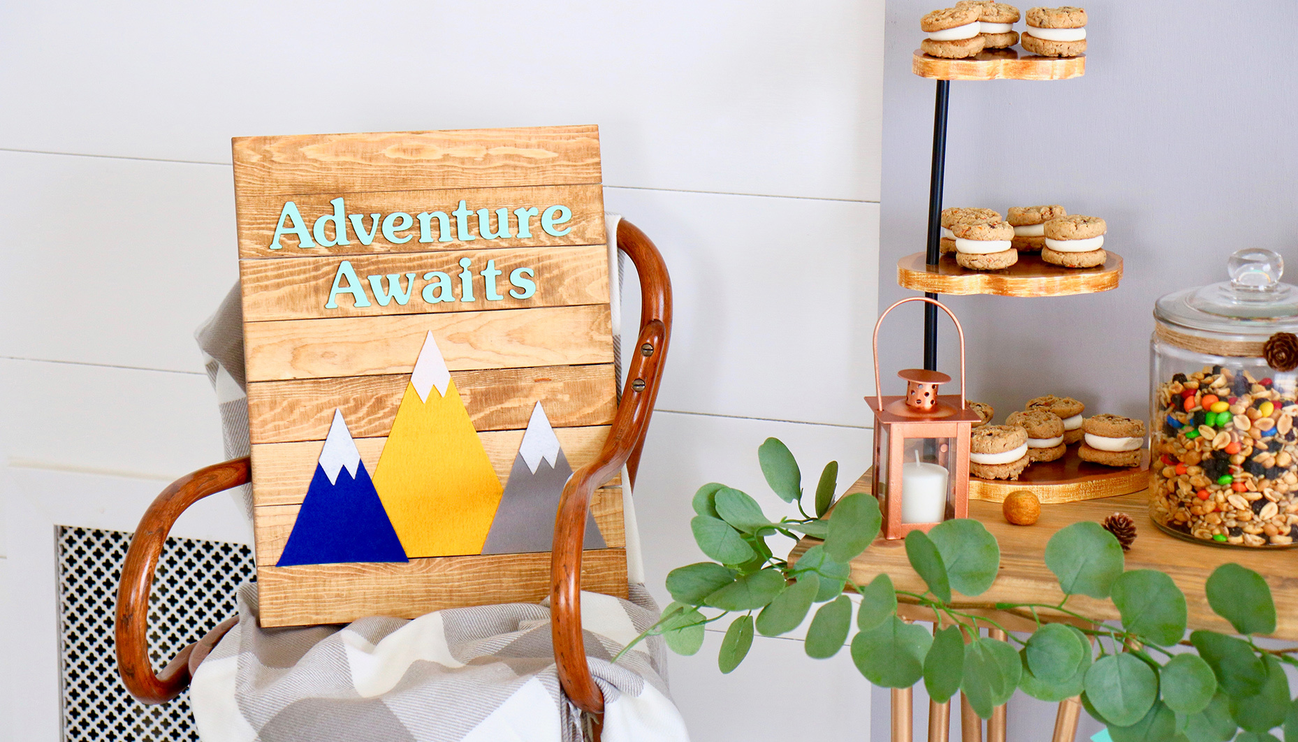 Mountain themed baby store shower