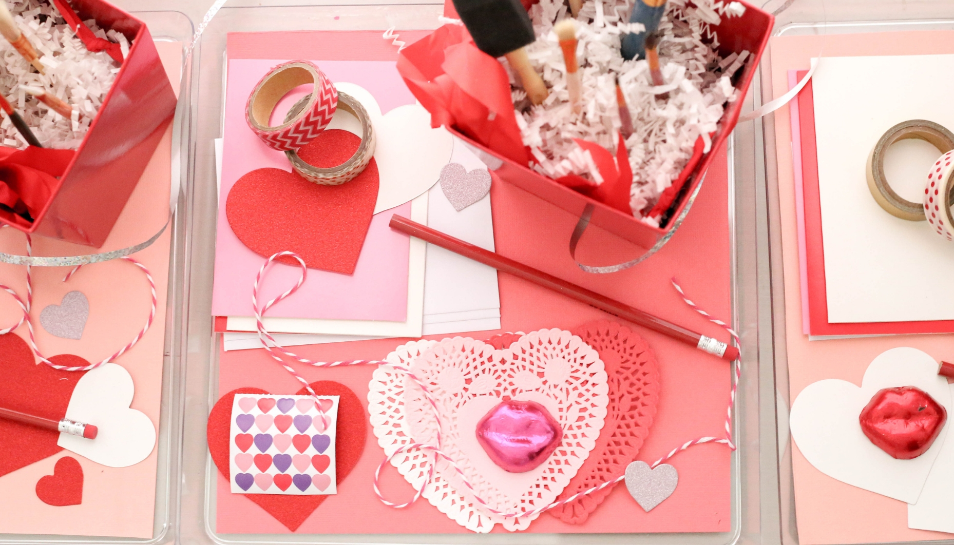 valentines day bridal shower crafting station
