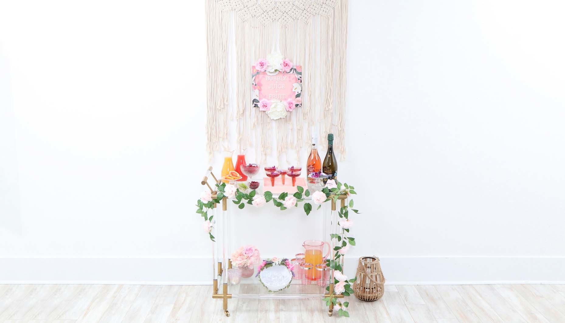 Mimosa Bar Sign But First Mimosas Banner Boho Floral Bridal Shower