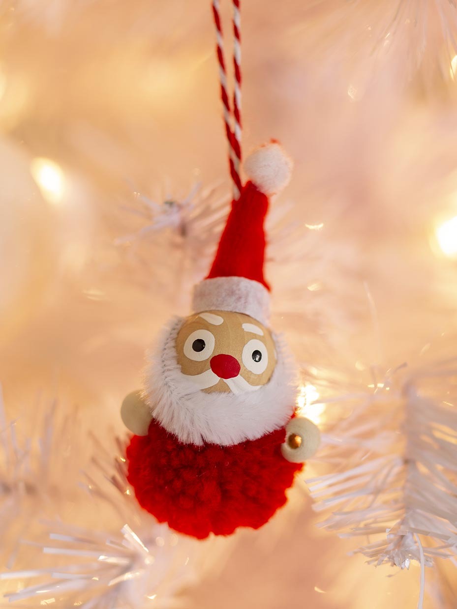 Pom Pom Santa Ornament