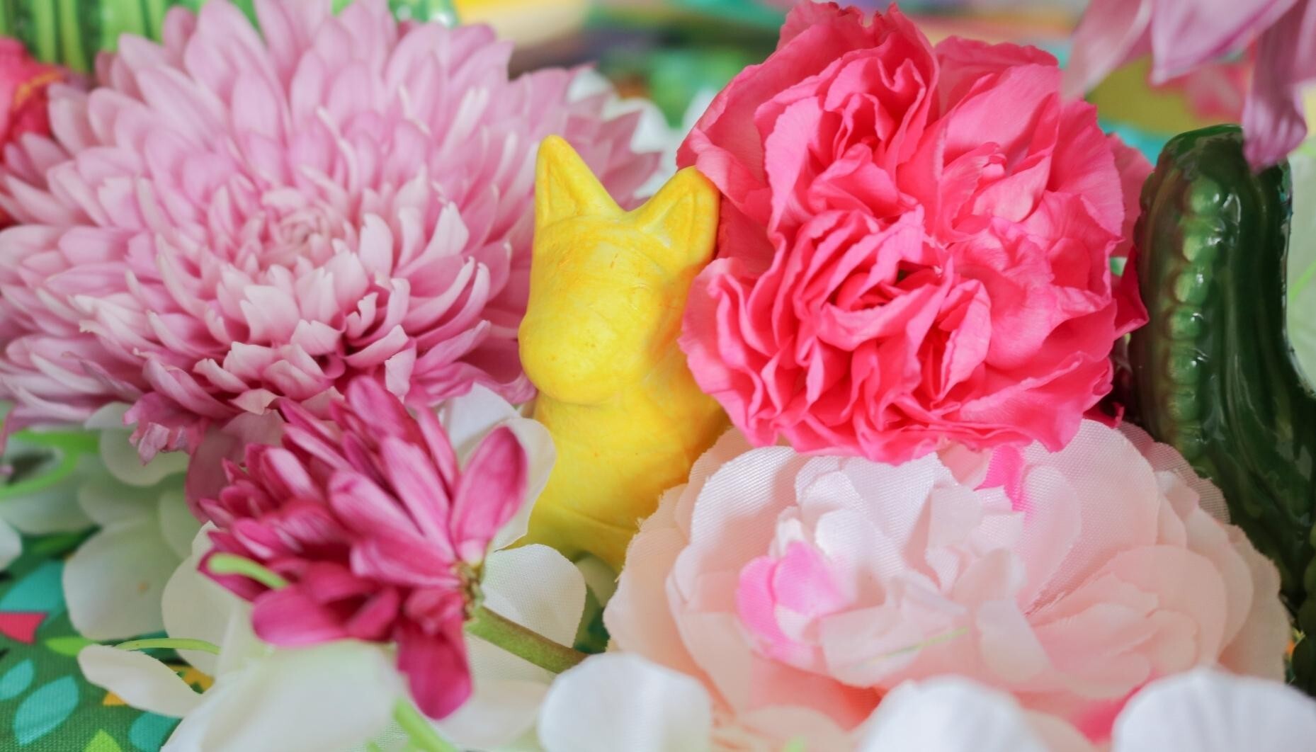 Encanto Birthday Party Centerpiece Flowers with Isabella Flowers and Louisa Donkeys