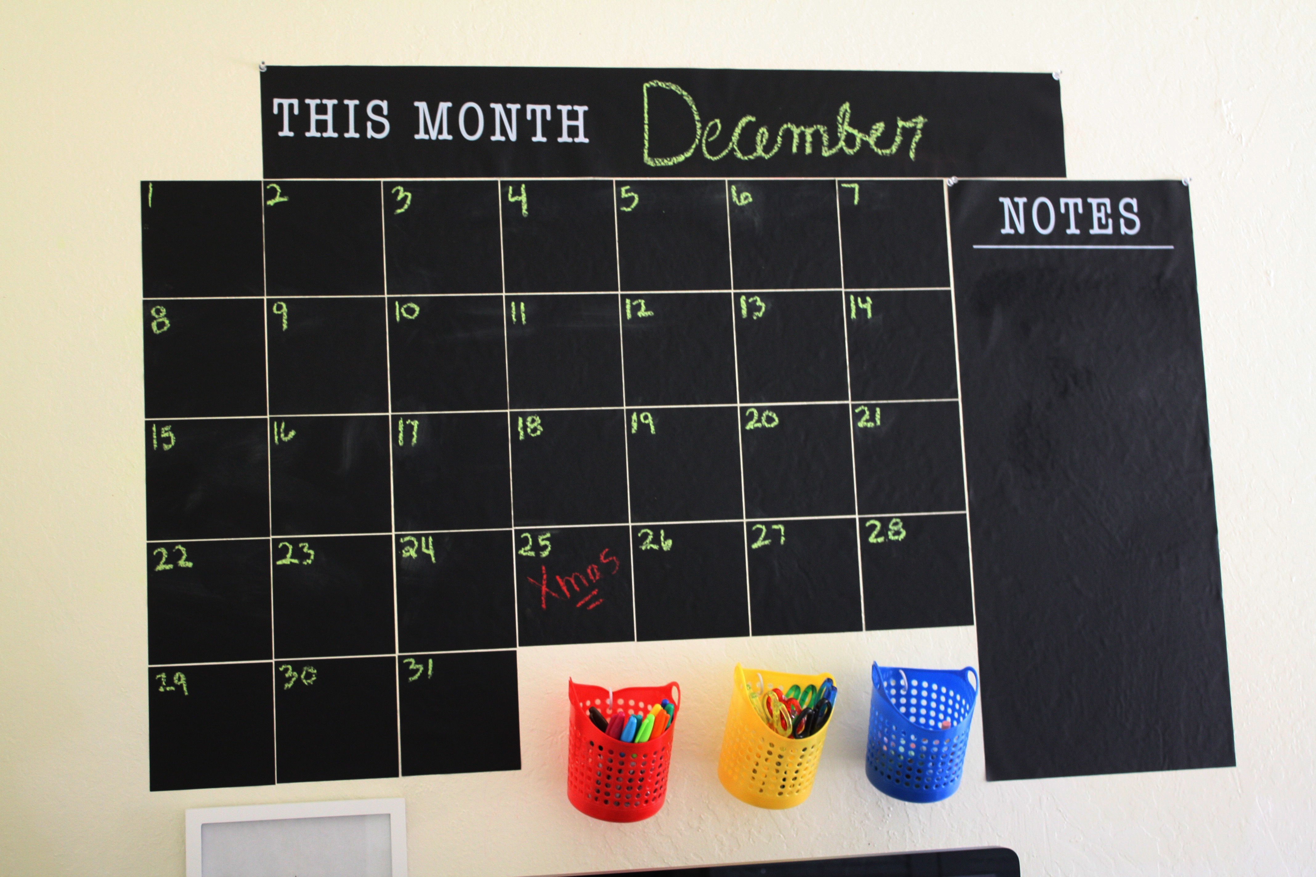 Self Adhesive Dry Erase Calendar