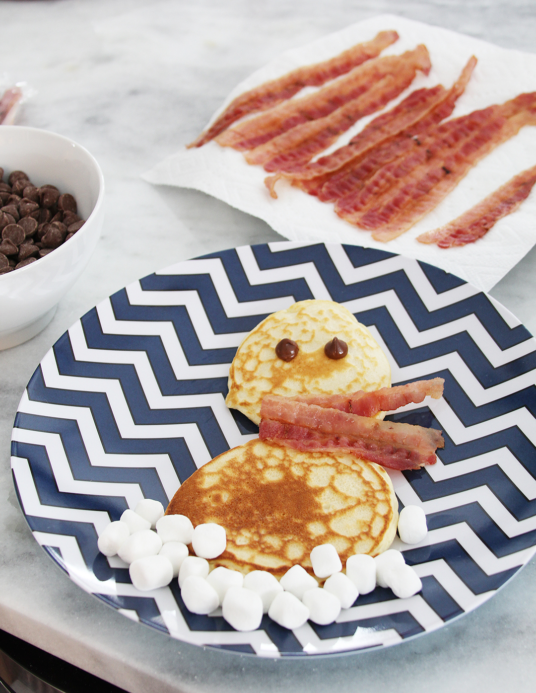 snowman pancakes