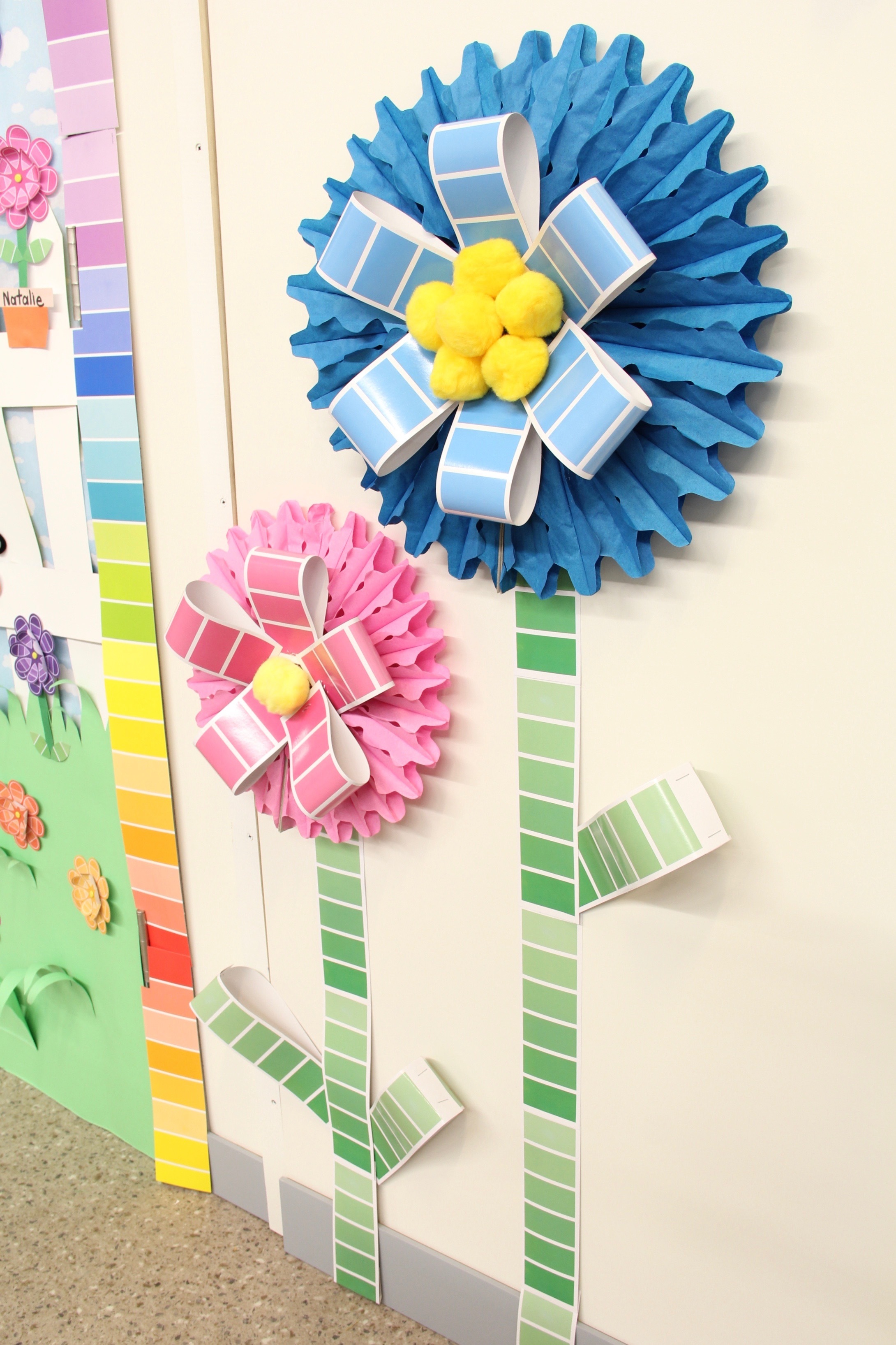 paint chip strip flowers