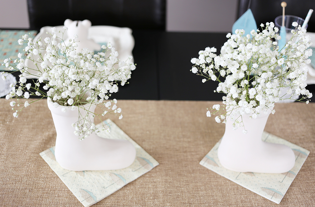 Let It Rain Baby Shower Boot Planters