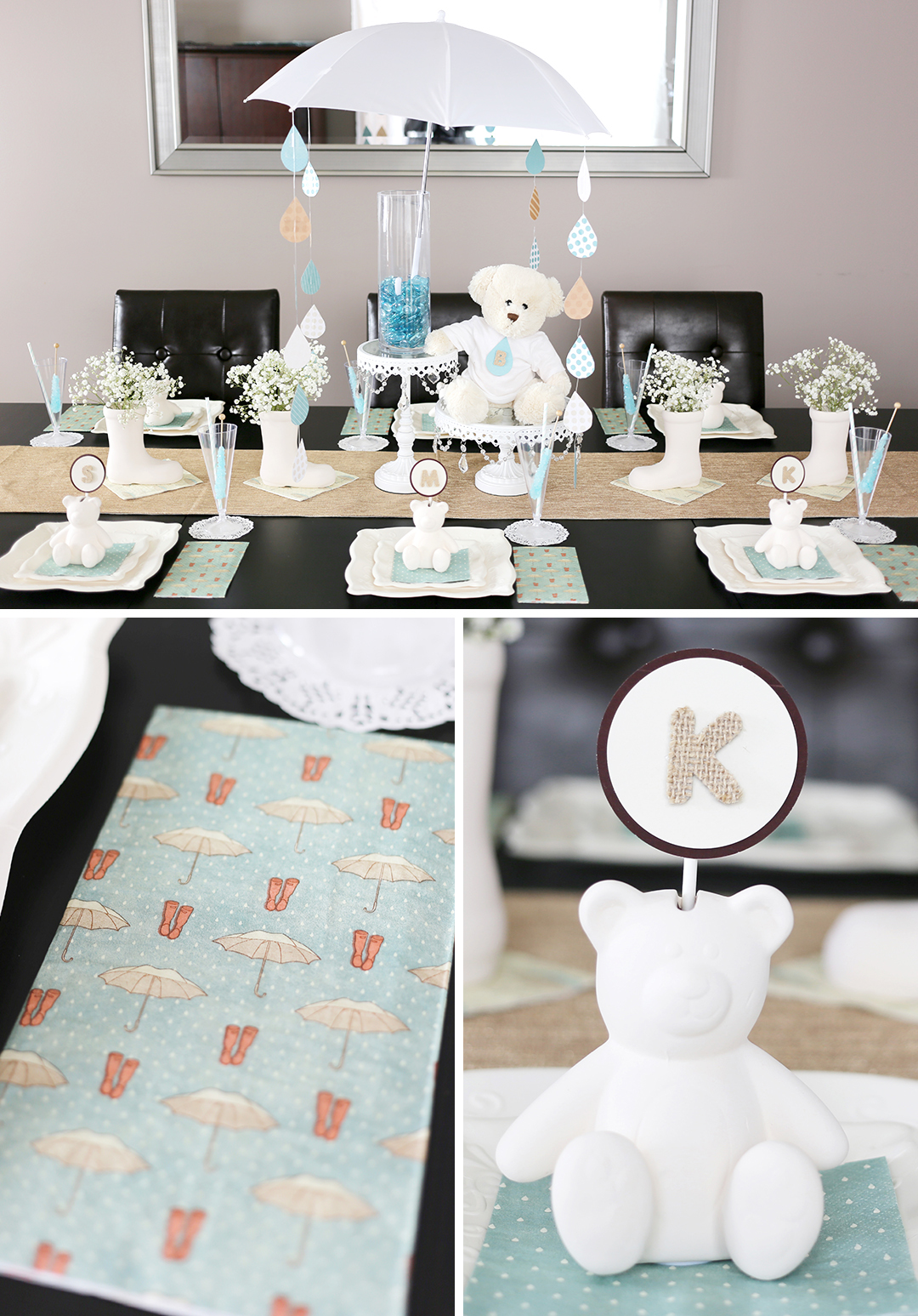 Let It Rain Baby Shower Dining Table