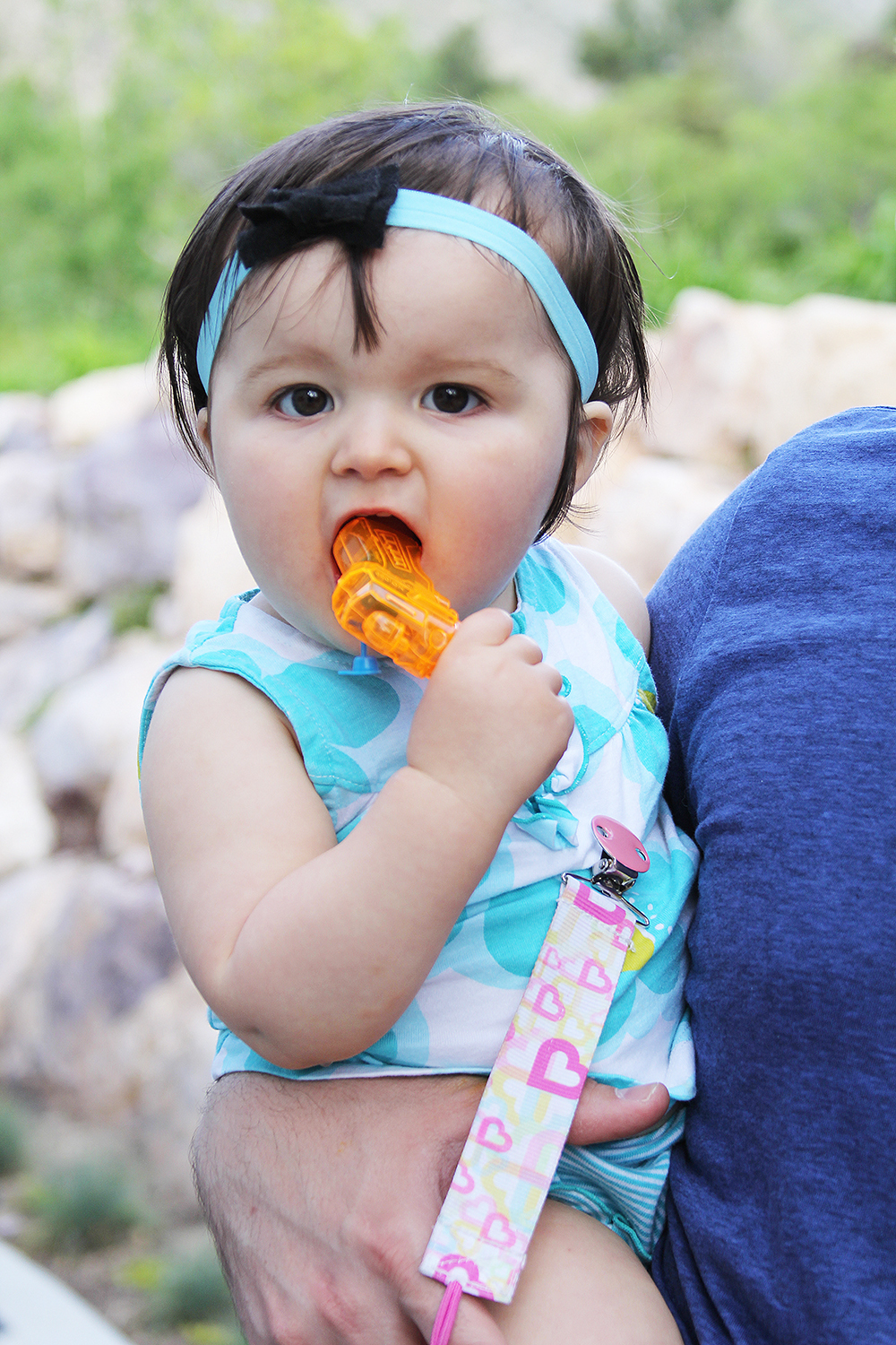 baby with water gun
