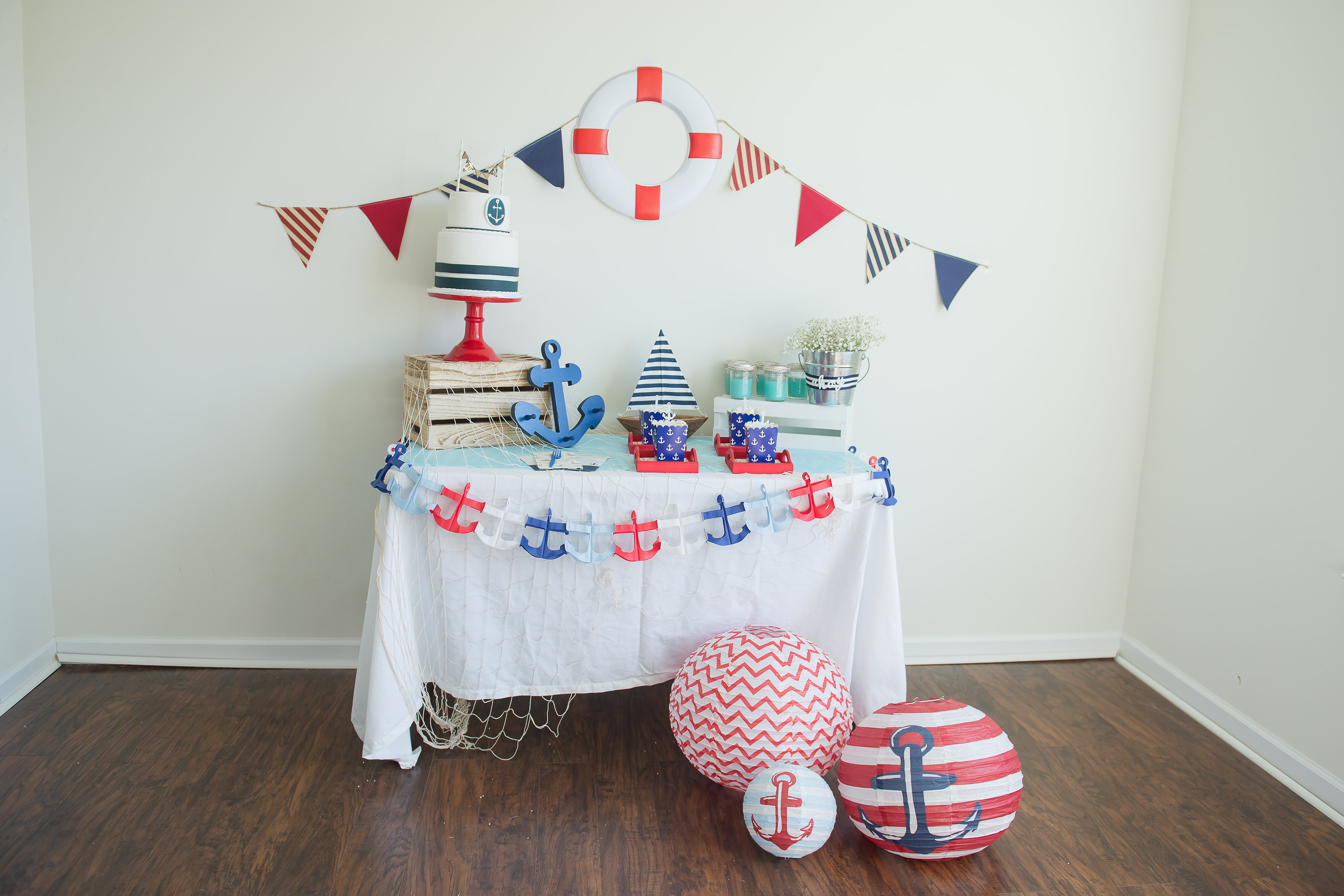 Nautical Baby Shower Decor, Oh Baby Anchor Banner – Swanky Party Box
