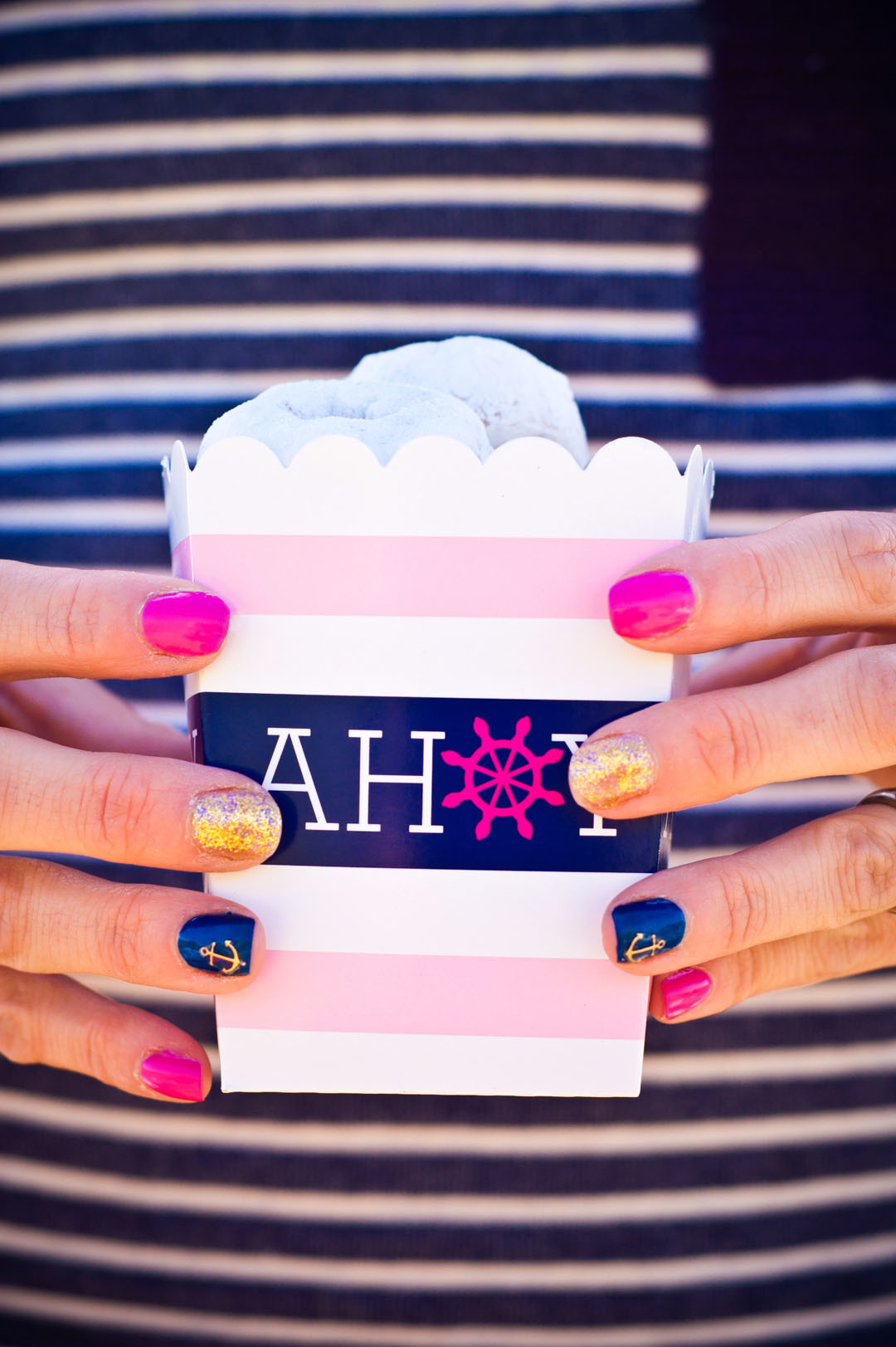 Throw a festive Girls Nautical Birthday Party featuring shades of Pink, Navy, and Mint with Oriental Trading.