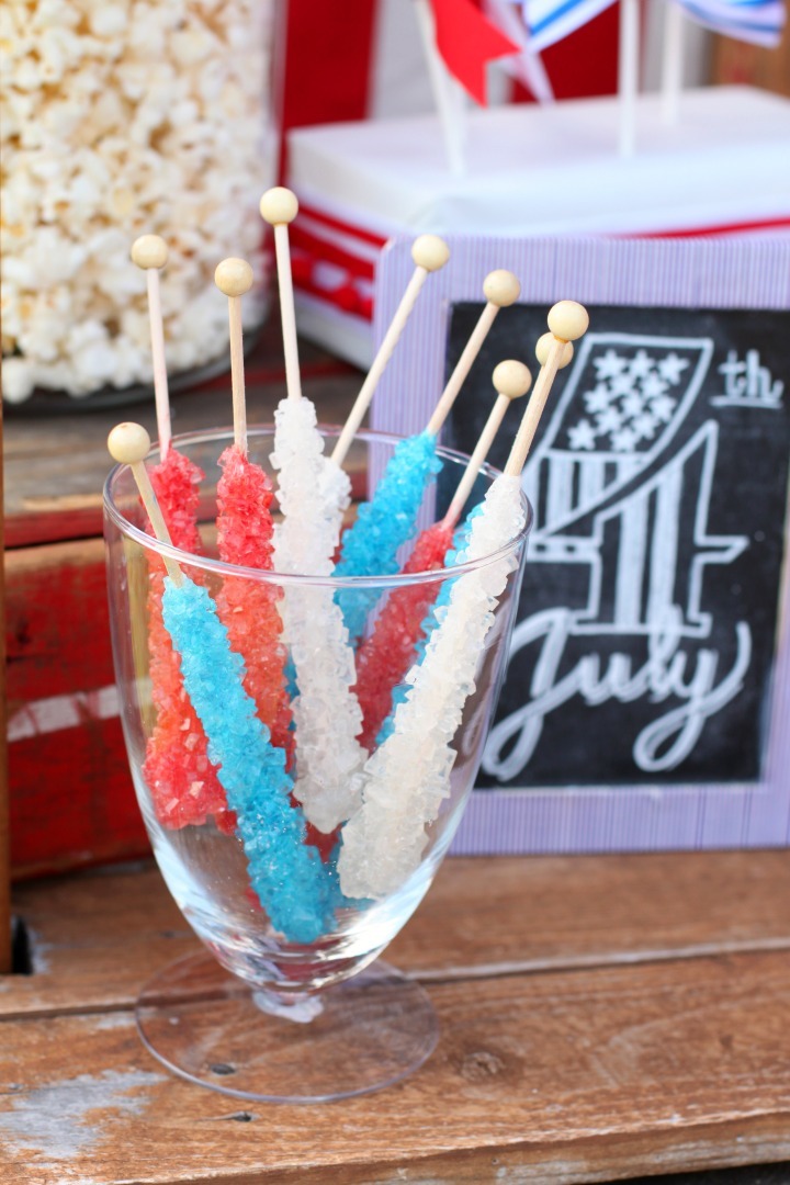 4th of July Popcorn Party Patriotic Rock Candy