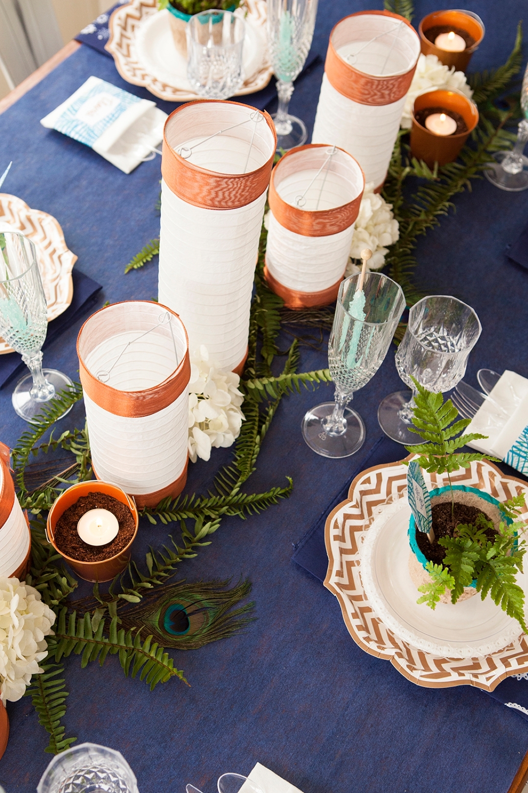 Check out this darling DIY indigo boho wedding tablescape idea!