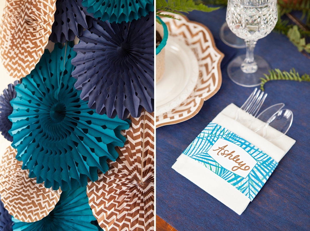 Check out this darling DIY indigo boho wedding tablescape idea!