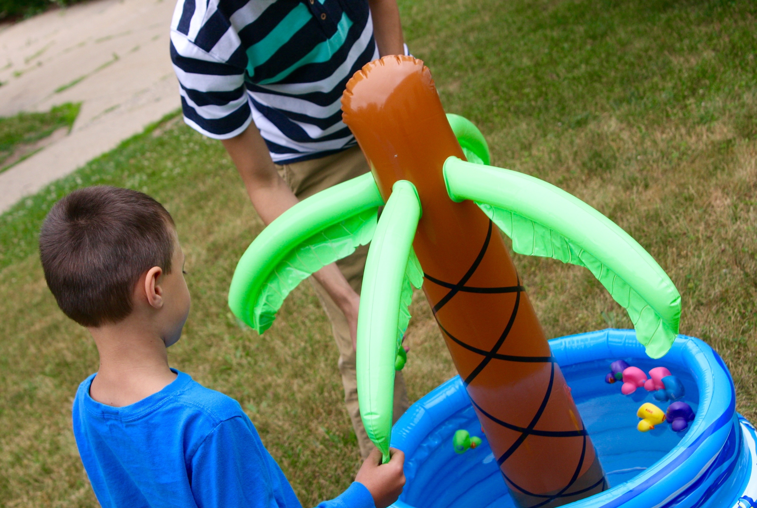 Fill an inflatable cooler with water and Oriental Trading's 1, 2, 3 Numbers Rubber Duckies. Have your child bob for ducks, identify the number, and roll the pocket dice to find out what exercise activity they need to do!