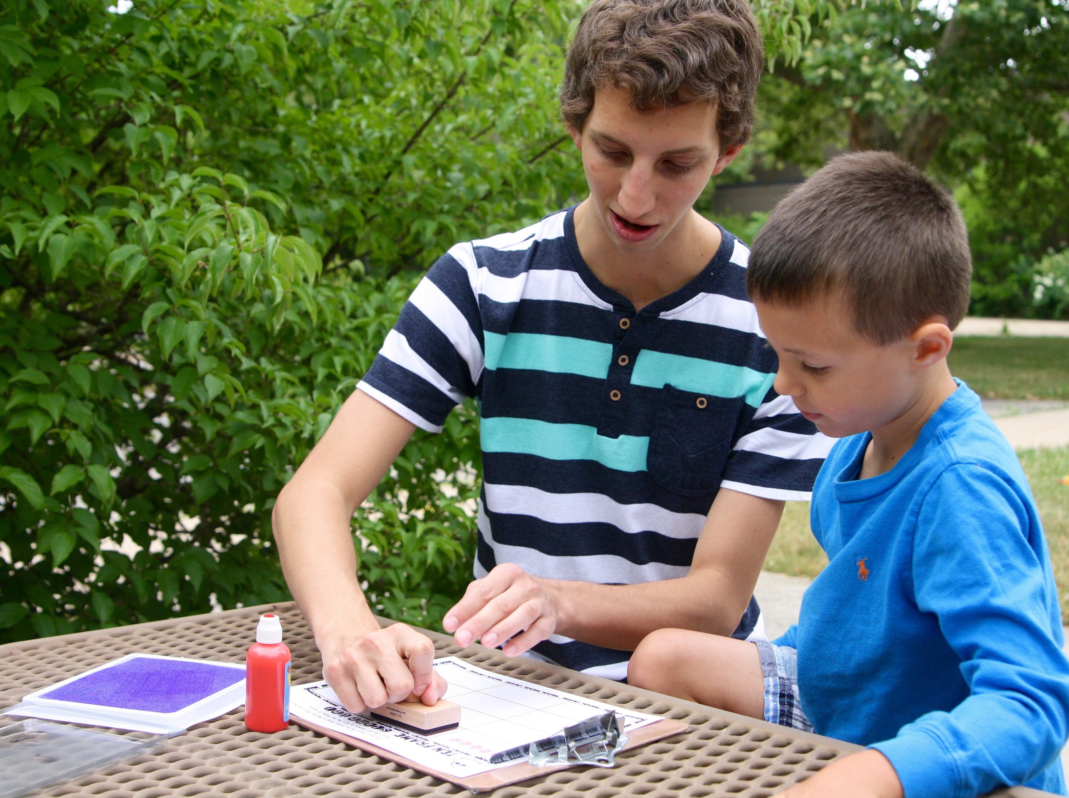 Use the ten frame stamp to practice filling in ten frames!