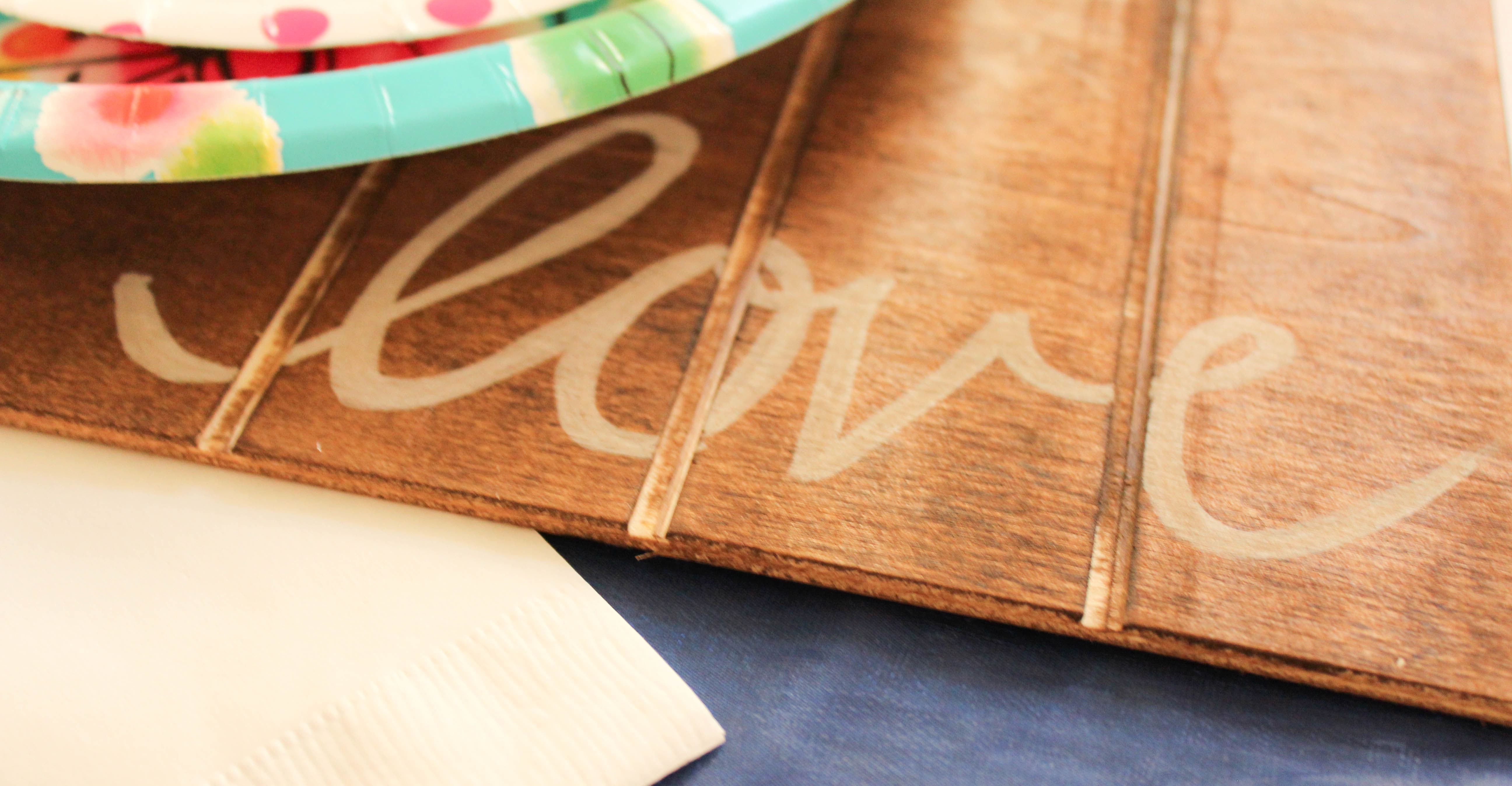 wood placemats with calligraphy