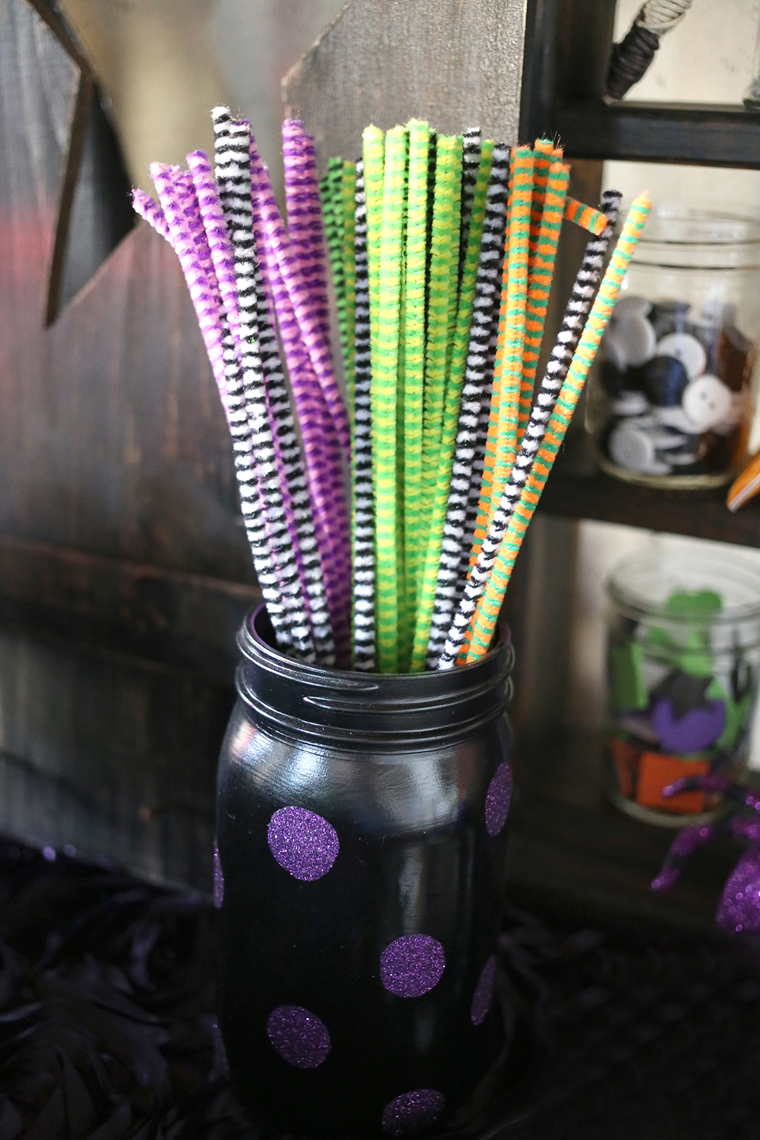 WitchCRAFT Halloween craft supplies - Striped chenille stems