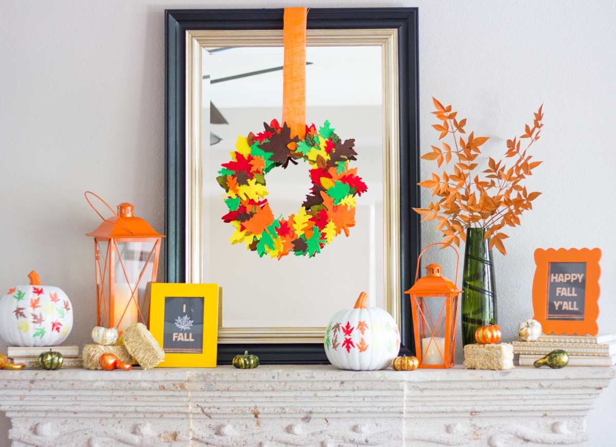 Cozy and Colorful Fall Mantel