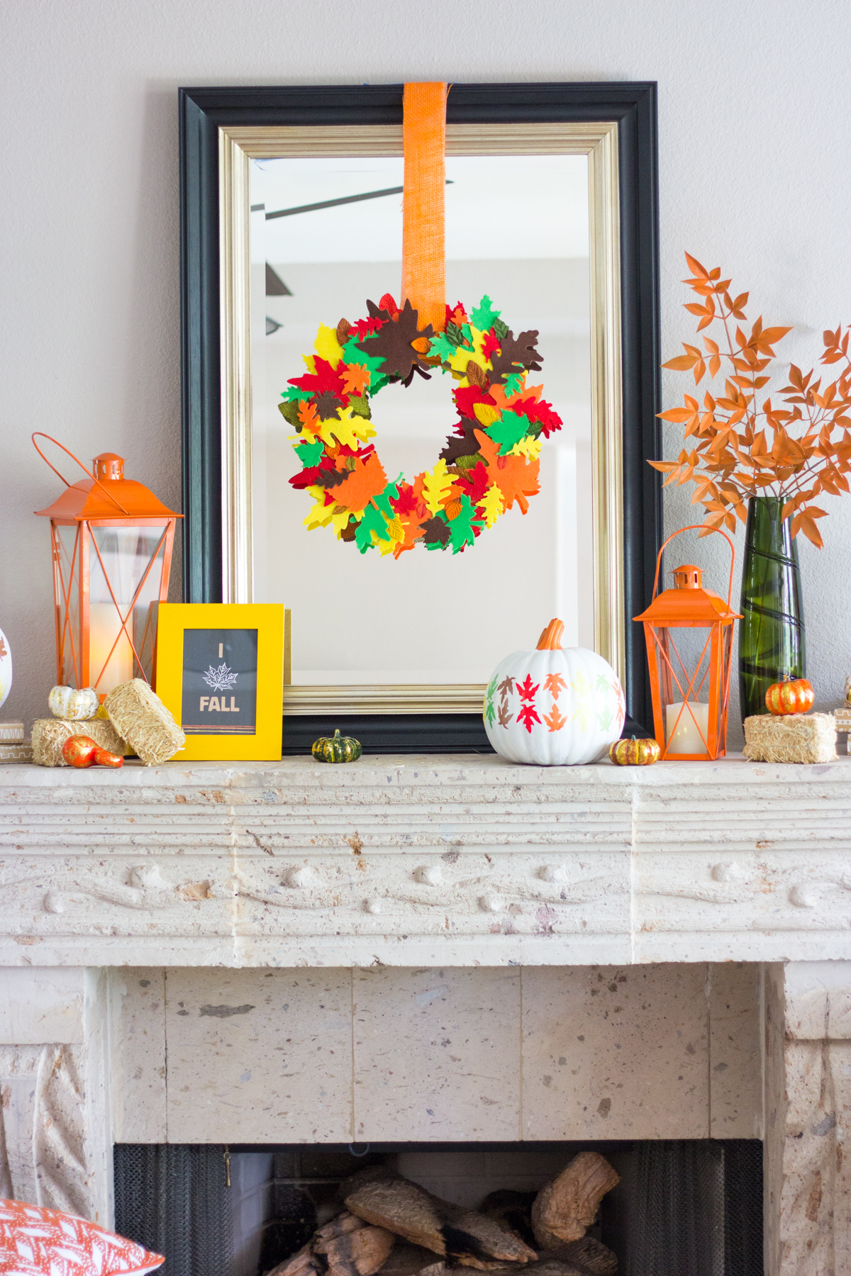 Fall and Halloween mantel decorating ideas