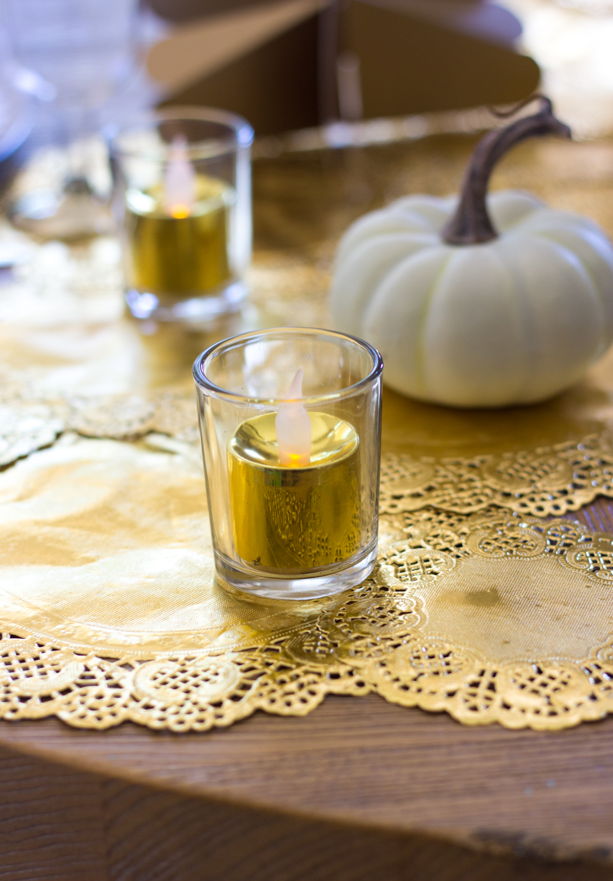 Battery operated gold votive candles