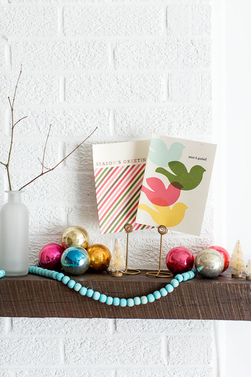 How To Style A Colorful Christmas Mantle