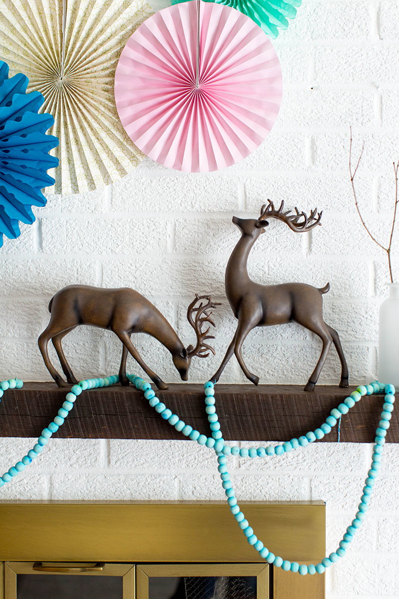 How To Style A Colorful Christmas Mantle