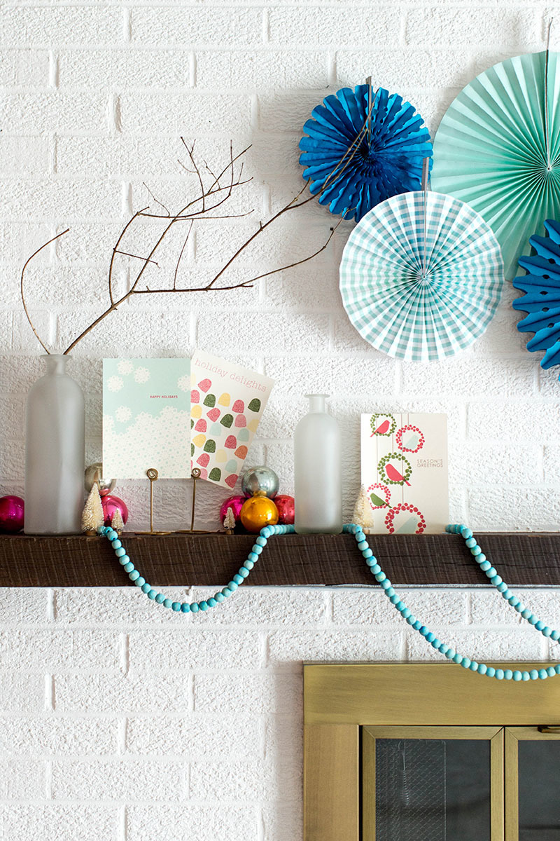 How To Style A Colorful Christmas Mantle