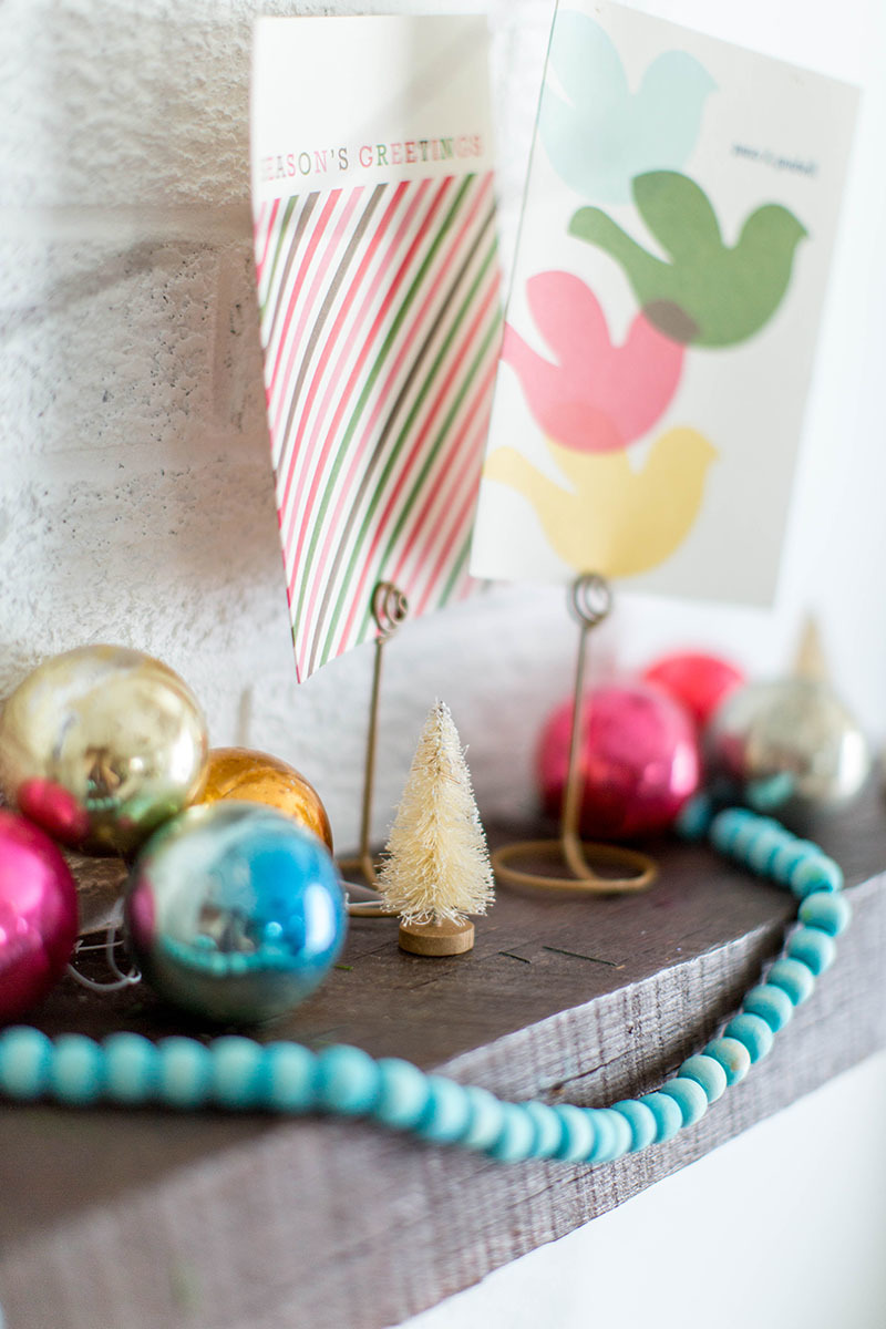 How To Style A Colorful Christmas Mantle