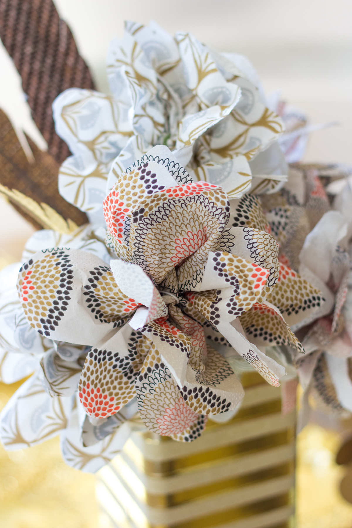 Paper napkin flowers