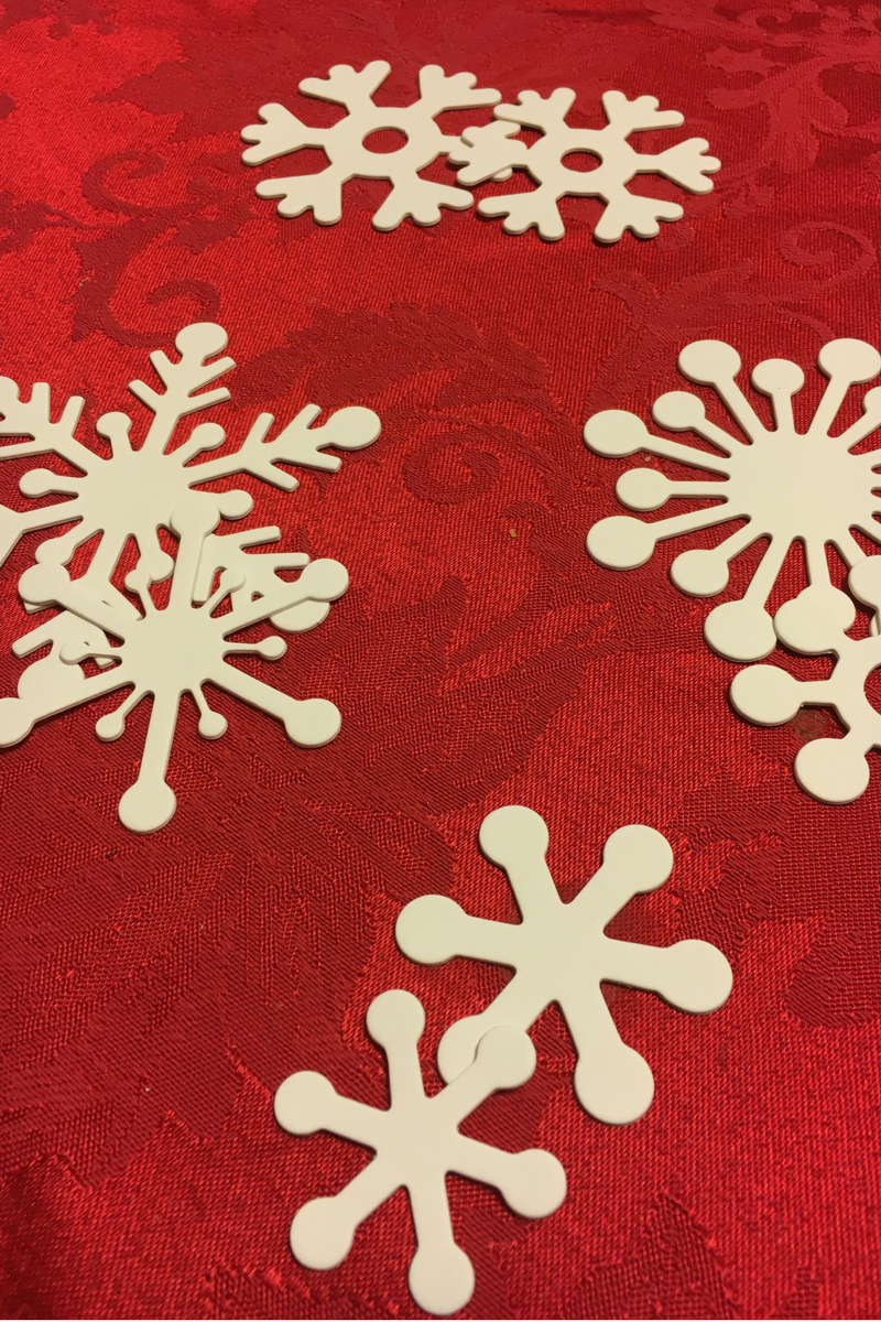 White Chipboard Snowflakes