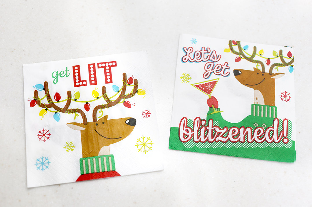 Blitzen Blizzard Cocktail - Reindeer Napkins