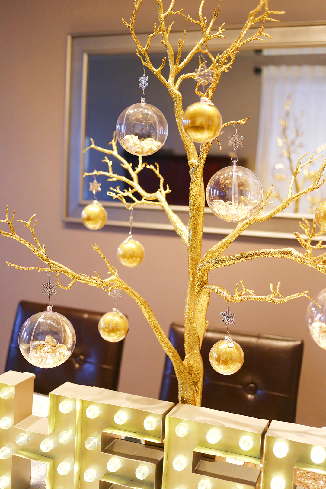 Glitz and Glam Gold New Years Eve Favor Tree