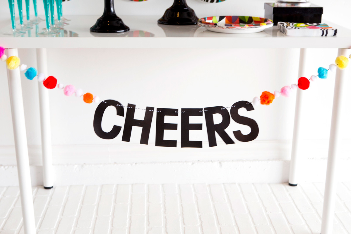 easy diy pom pom garland with letters