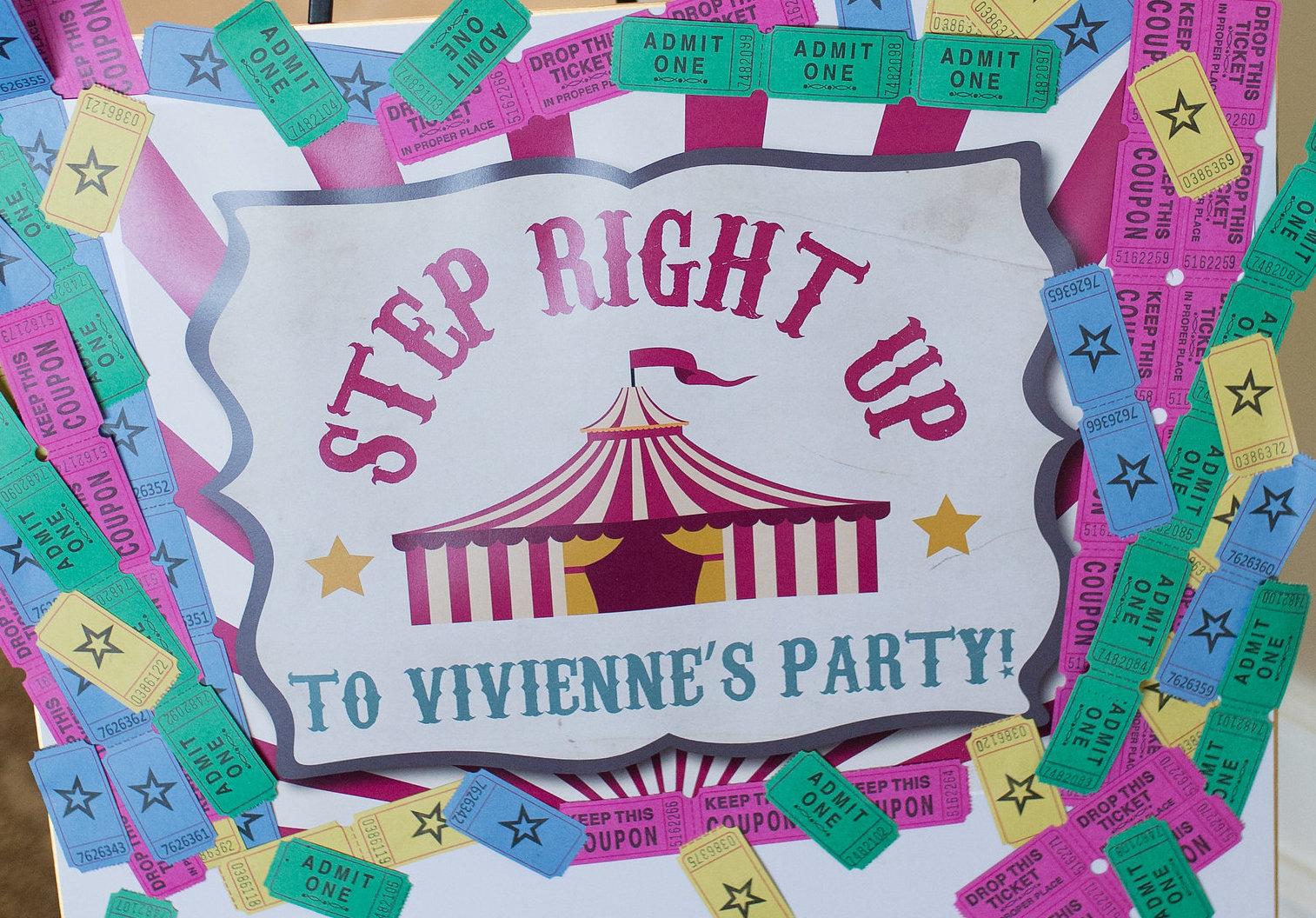 carnival themed birthday party decorations and details