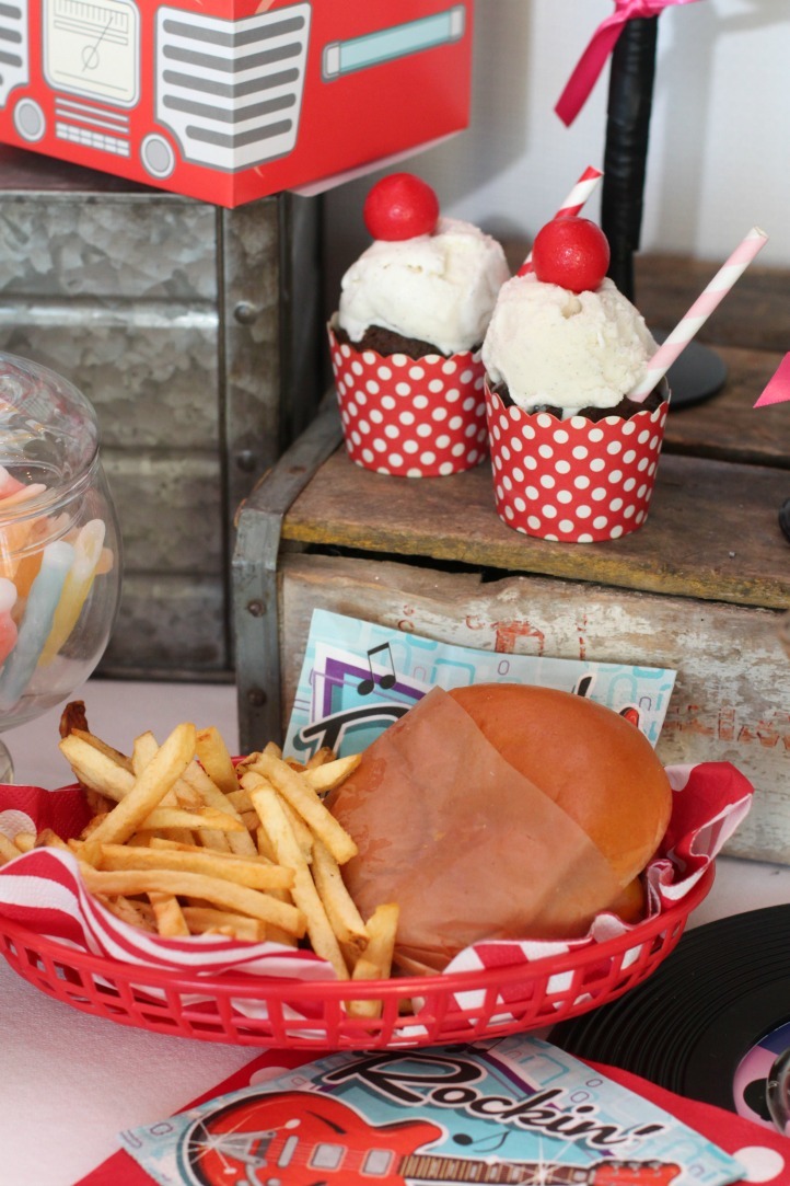 Burger and Fries 50s Basket