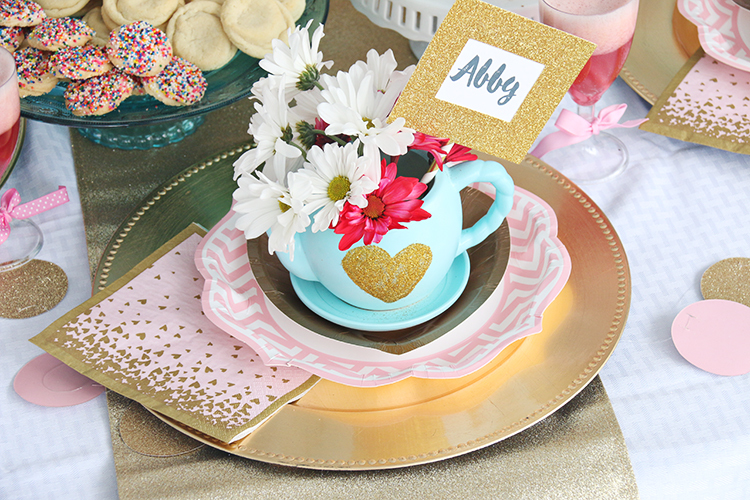 Valentine Tea Party Tea Pot Name Card