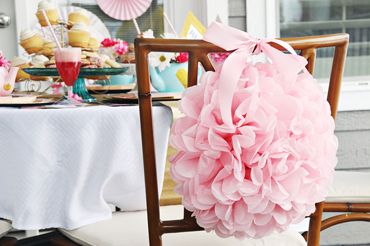 Chair backers for Valentine Tea Party