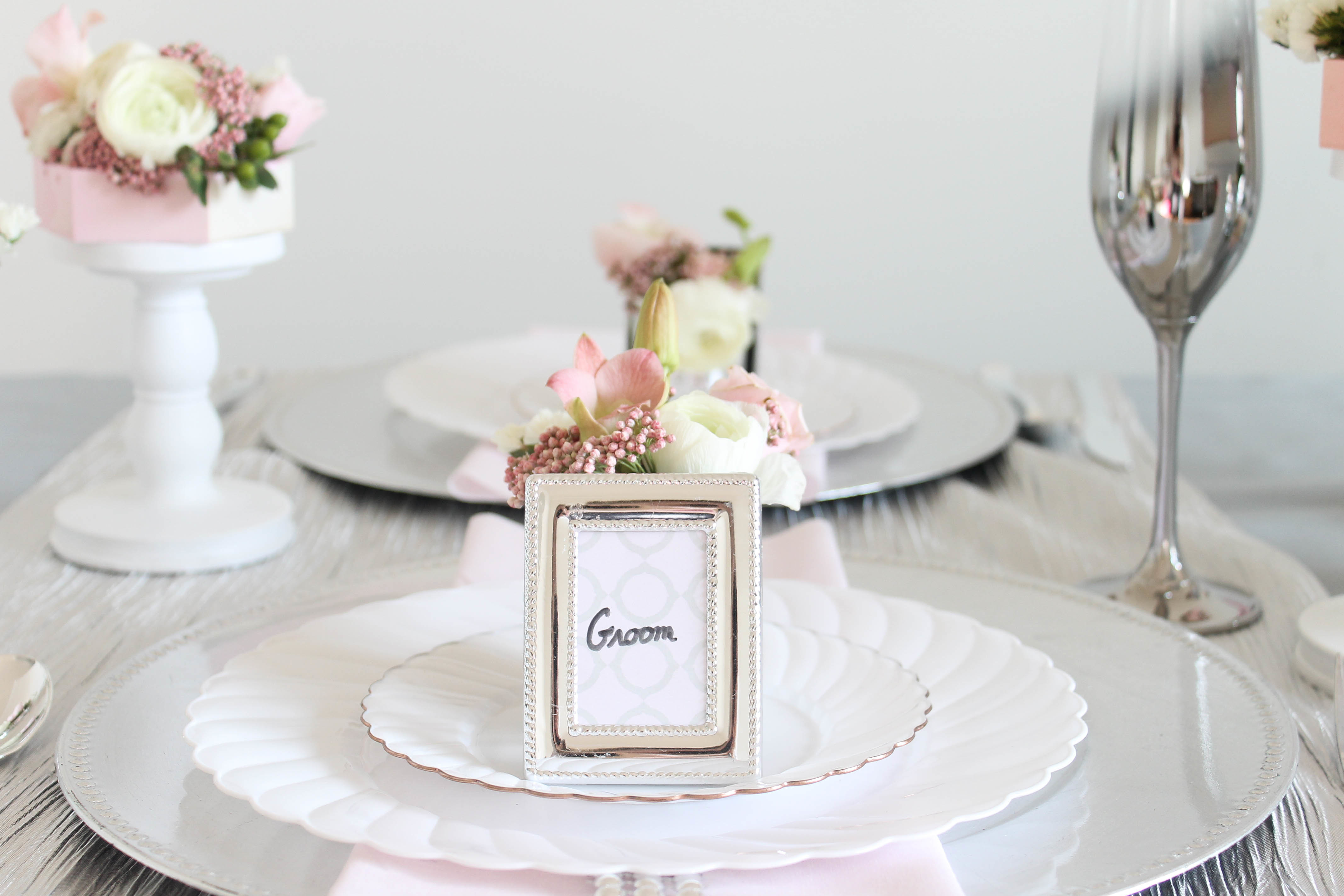 Pink and Gray Modern Wedding